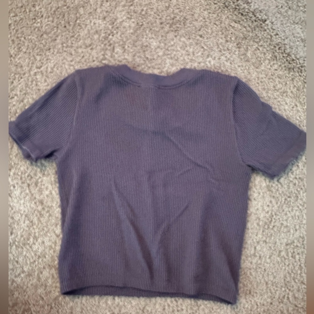 Zara Cropped Ribbed Tee - Picture 2 of 3